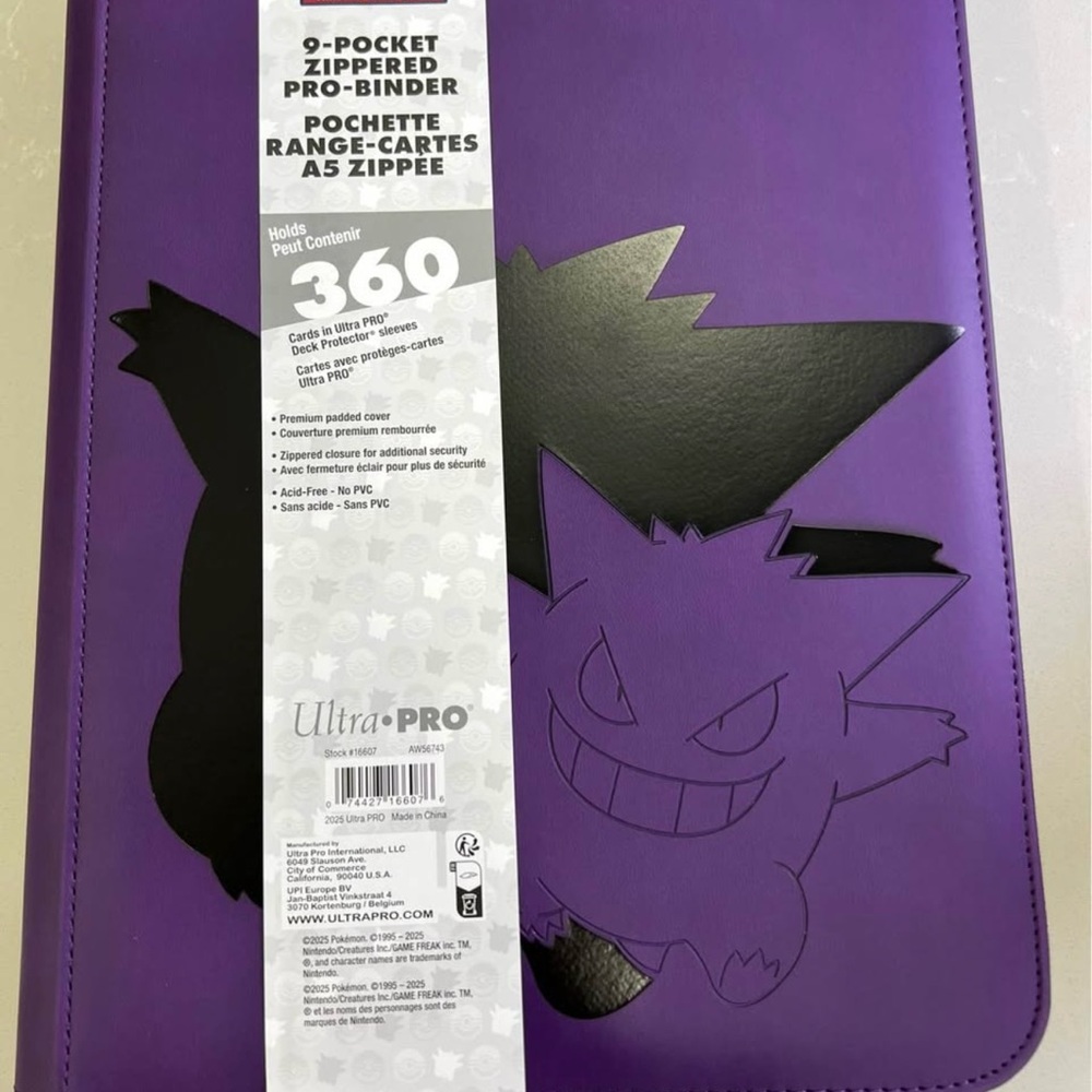 Pokemon Gengar Ultra PRO Purple and Black 9-Pocket Zippered Pro-Binder
